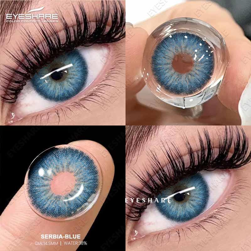 Eyeshare Color Contact Lenses Brown Fresh Annual Disposable Lenses Green Comfortable Natural Contact Lenses Colored Soft Lenses for Eyes 1 Pair