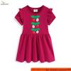 Girls' Cartoon Print Short-Sleeve Cotton Princess Dress for Spring/Summer