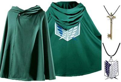 Amor e Attack on Titan Kapuzenumhang Halskette Kellerschlüssel-Set Survey Corps Wings of Freedom [Entregando paz] + + 3-teilig (L)