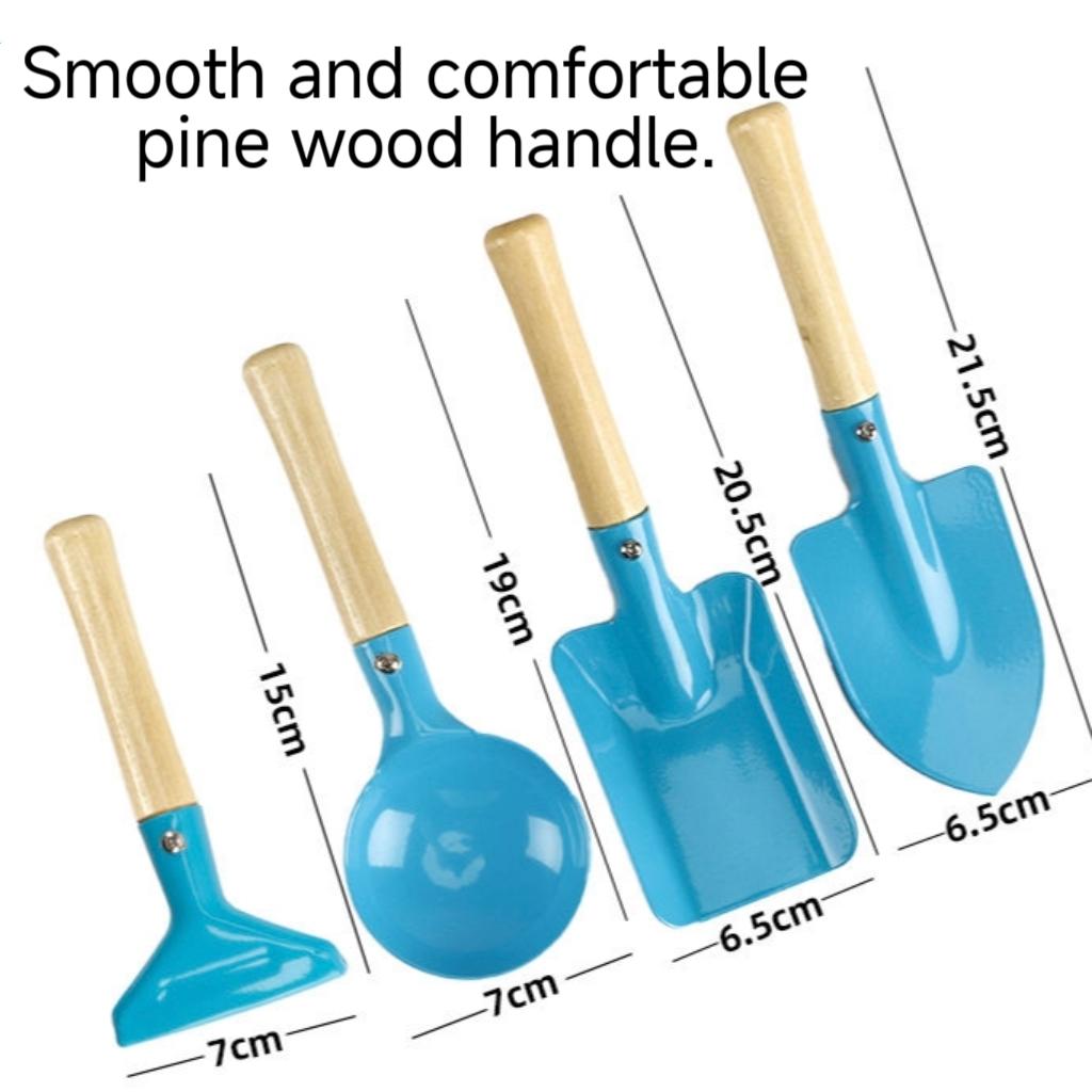 Children's Beach Sand Toys Set, Metal Bucket & Shovel Kit, for Sandbox, Seaside and Gardening, Unisex
