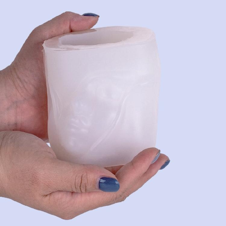 Succulent Planter Mold Crafting Mould Flexible Vase Molds Human Face Shape Flowerpot Mold Suitable for Making Flowerpot