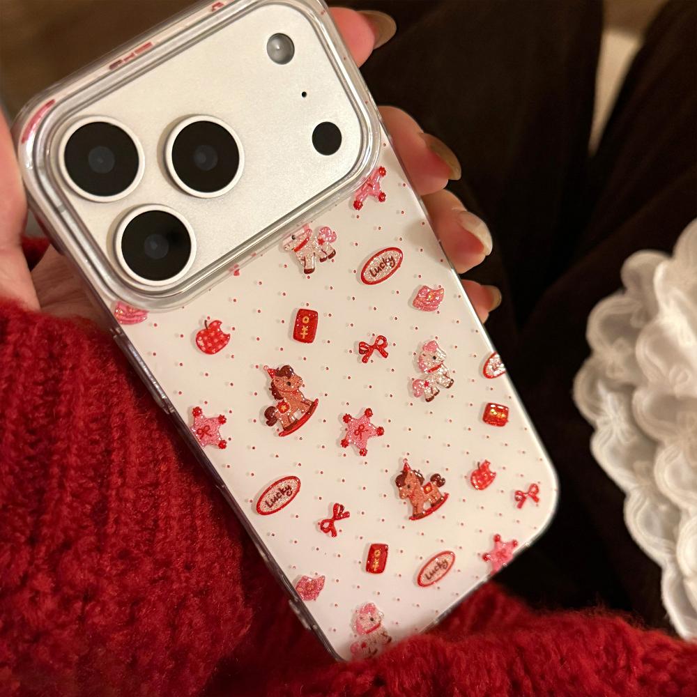 Glitzerndes Neujahr Rosa Pony Cartoon Beliebte Handyhülle für Apple iPhone 17, iPhone 16 Pro Max