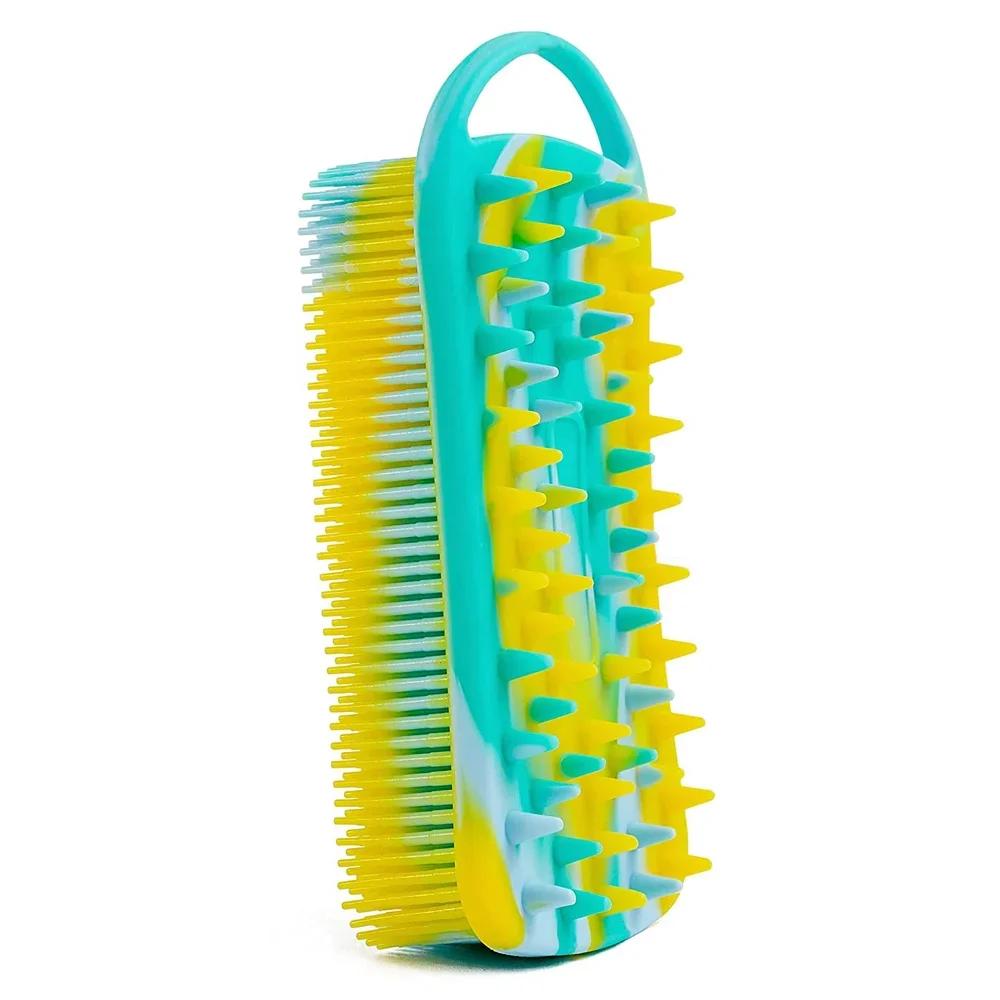 Silikon Körperbürste 2 in 1 Körperbürste & Haar-Kopfhautbürste für Dusche und Bad Stimuliert die Blutzirkulation Duschzubehör