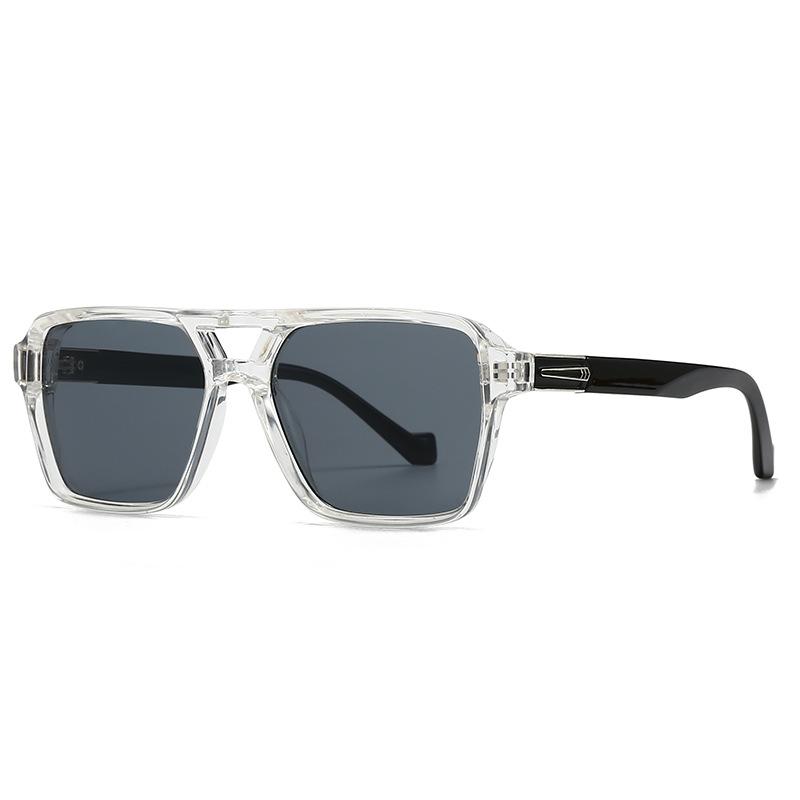 New Fashion Double Bridges Square Sunglasses Women Retro Rivets Blue Shades UV400 Protection Gradient Sun Glasses
