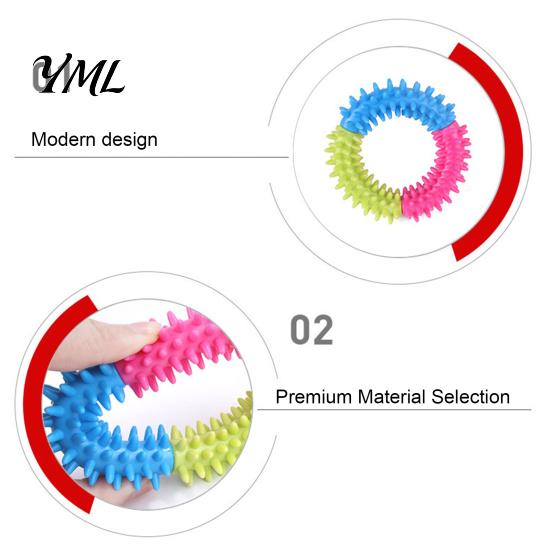Durable Rubber Dog Chew Toys Spiky Ring Toy, Interactive Non-Toxic Fetch And Teeth Cleaning Toy for Aggressive Chewers Boredom Relief Home Alone Dogs