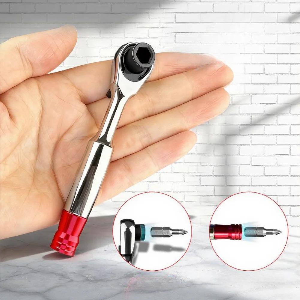 Precision 1/4in 72-Tooth Ratchet Wrench with Extension Rod and 10 Bits for Small Space Assembly and Disassembly
