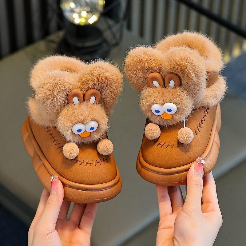Anti-slip and Warm Boots for Girls and Boys, Autumn and Winter Children's Fashionable Sports Outdoor Waterproof Cotton Boots