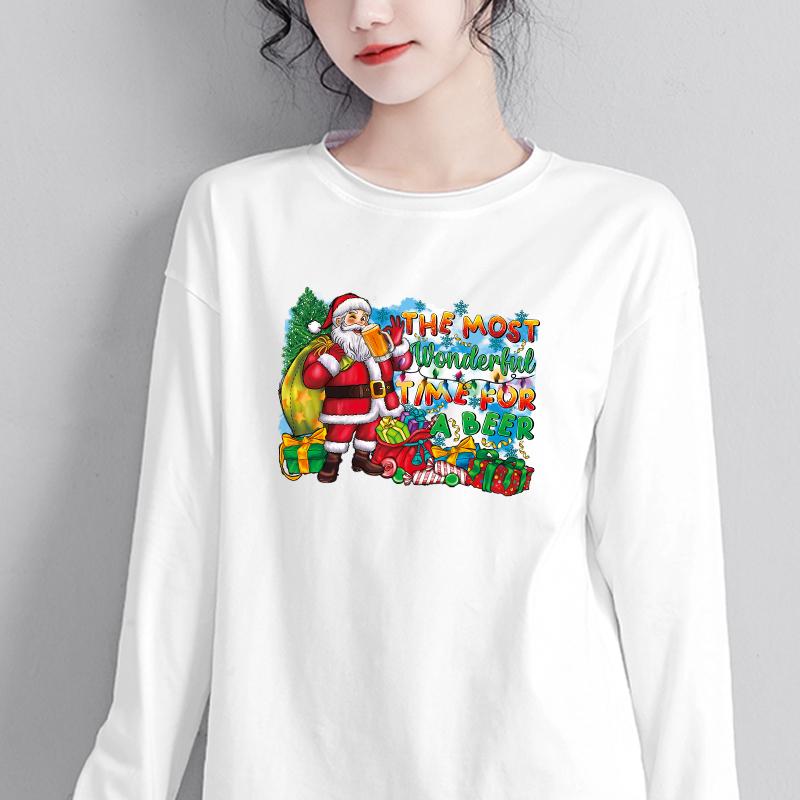 Christmas Gift From Santa Claus Patches On Clotes Thermal Press A-Level Washable Hoodies Tops Diy Vinyl Patches For Girl Boy