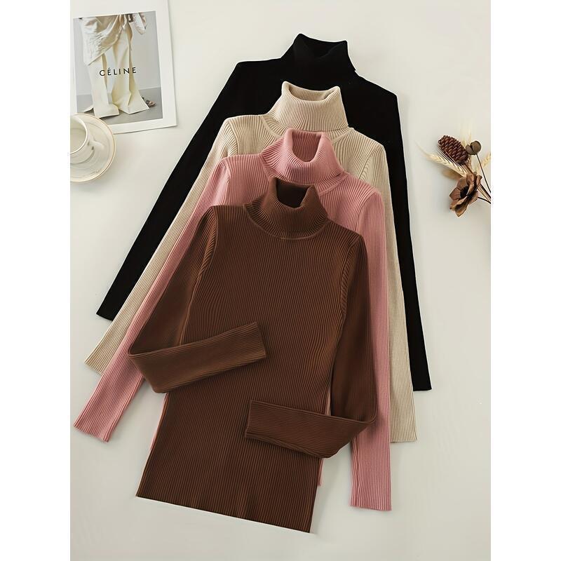 M 37428 High-Neck Slim Knit Sweater