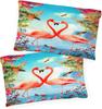 Pink Flamingo Duvet Cover Cute Animal Flowers Flamingo Decor Duvet Cover Set Girls, Tropical Pink Flamingo Quilt Coverr Set