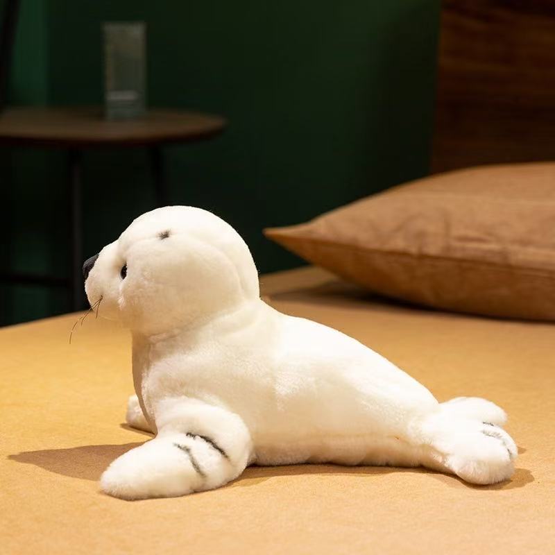 32/38cm New White Seal Doll Simulation Stuffed Plush Toy Handmade Doll Cartoon Anime Cute Children's Birthday Gift Fun Doll