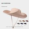 Wide Brim Outdoor Sun Hat with Adjustable Chin Strap Breathable Lightweight Summer Fishing Hiking Climbing UV Protection Hat for Men and Women