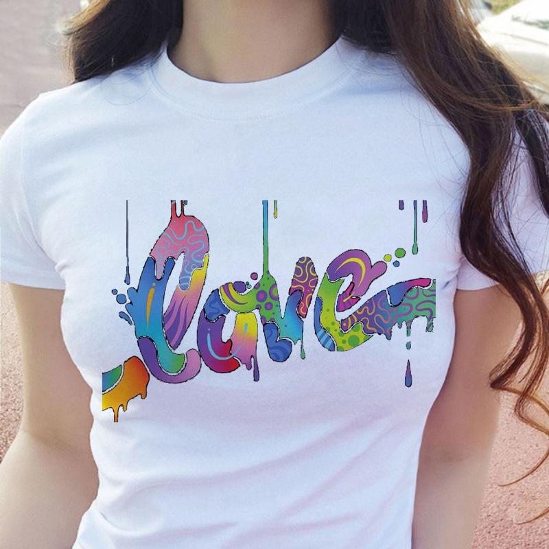 Love Print, Loose Short-Sleeved Top