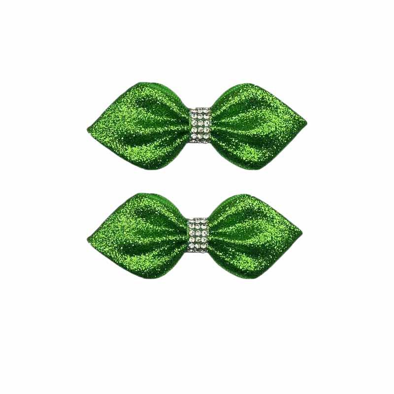 Mini Glitter Bow Rhinestone Hair Clip In European and American Style