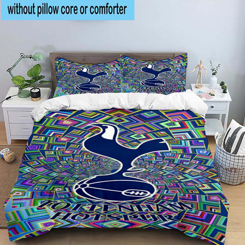 3pcs Tottenham Hotspur F.C Design Printed Bedding Set Duvet Cover Closure Includes 1 Duvet Cover & 2 Pillowcases Bedding Sets Home Decor Gifts
