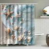 Beach Themed Shower Curtain With Sea Shells And Starfish Design - Waterproof And Durable Bathroom Decor For Coastal Home Style