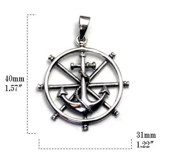Anchor, Fouled Anchor, Anchor, Silver 925 Pendant, Pendant Top