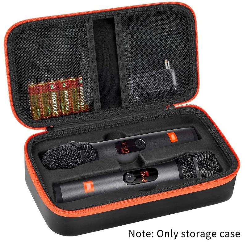 Wireless Microphone Case for JBL Wireless Two Microphone System Universal Handheld Dual Mic Travel Bag for Singing Karaoke