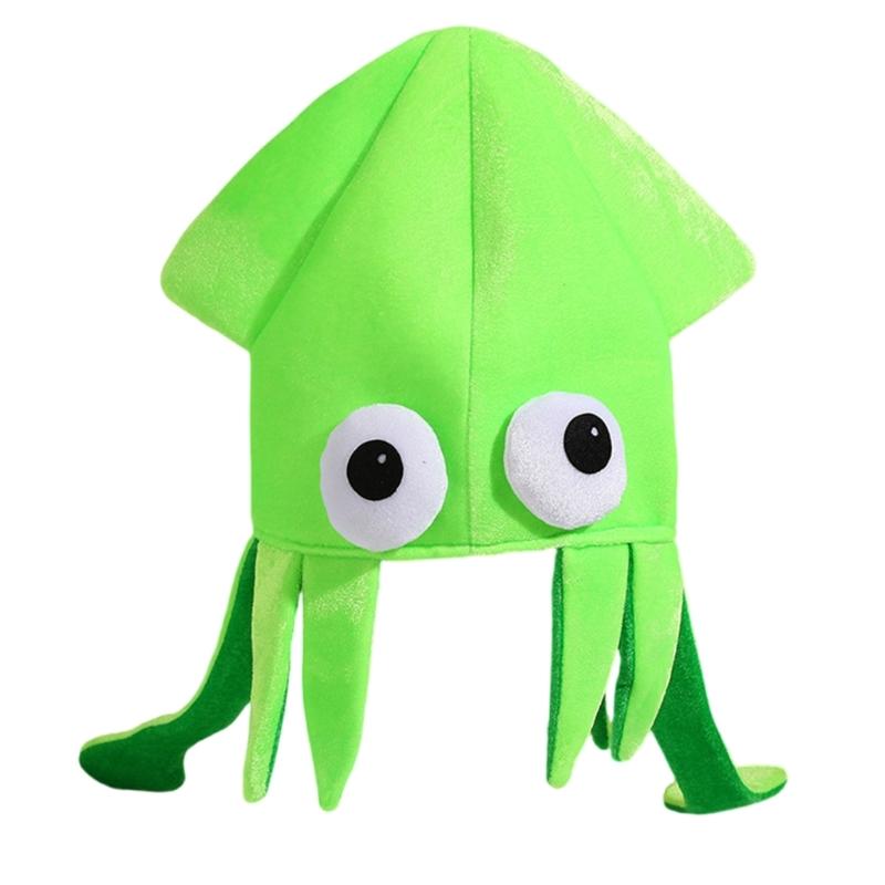 Sombrero de Calamar de Dibujos Animados Con 4 Opciones de Color Tela Suave y Transpirable Atrezo de Disfraz para Eventos Temáticos Para Diferentes Edades
