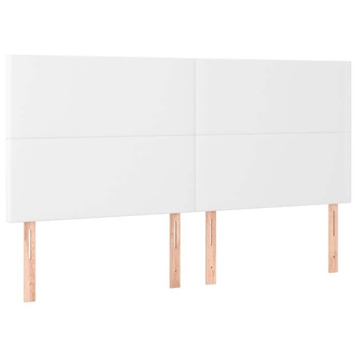 Maison Exclusive - Tête de lit à LED Blanc 160x5x118/128 cm Similicuir