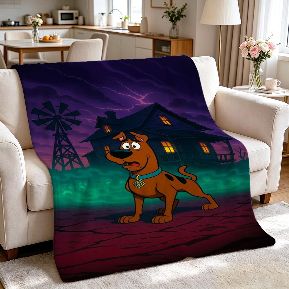 Cool Scooby Doo Flannel Printed Blanket Cozy Warm Fleece Blanket For Living Room Bedroom Gaming Room Lightweight Home Decor Valentine'S Day Gift