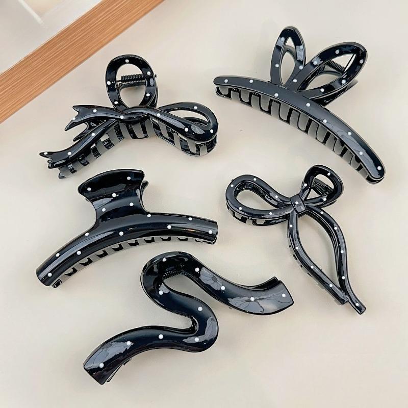 Korean Version of The Polka Dot Hair Clip Women's New Half-caught Hair Clip Headdress Hairpin Clip Disc Hair Clip Summer Hair Accessories