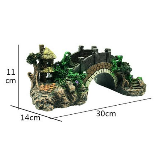 Artificial Rockery and Bridge Decoration Set for Fish Tank
