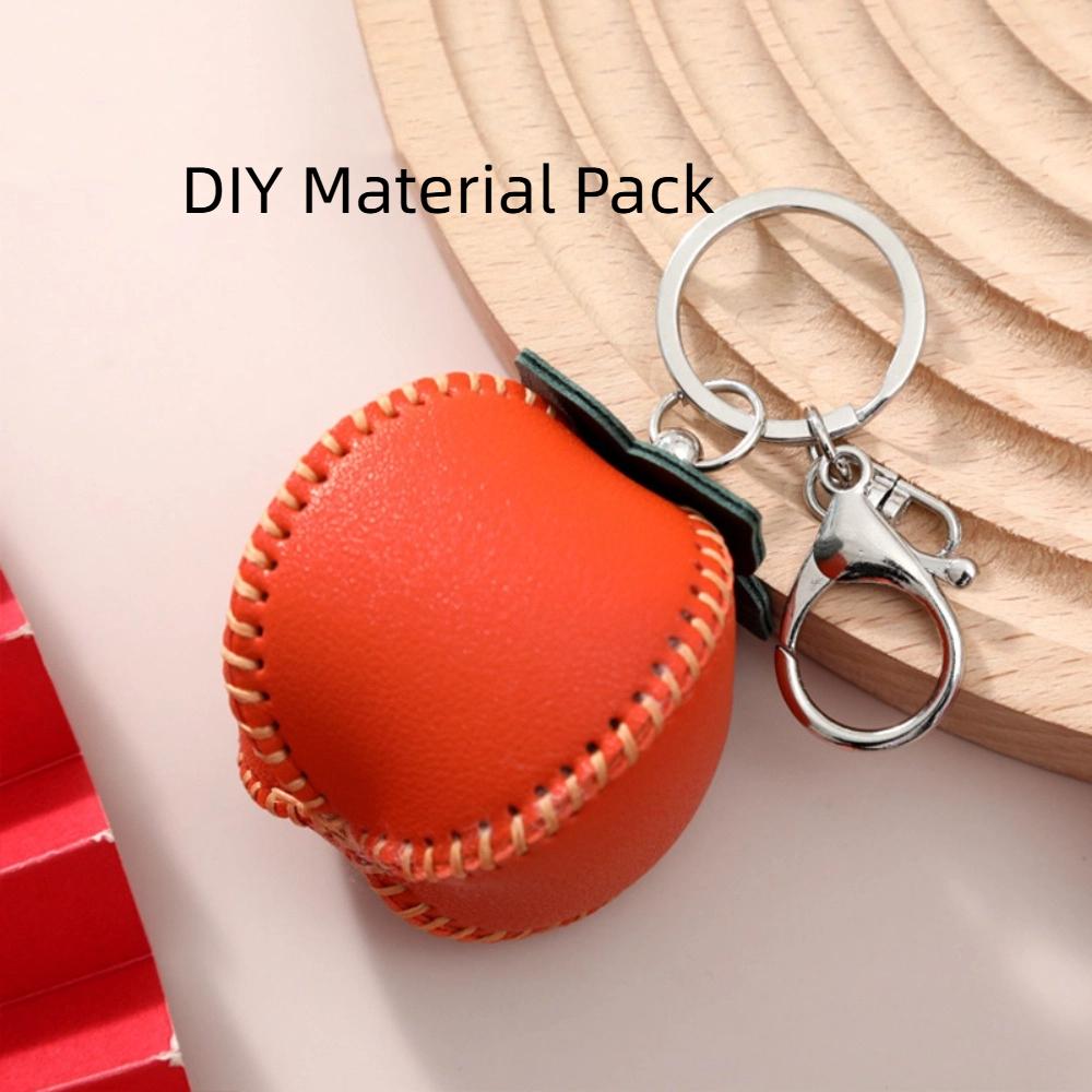 Pear Fruit Bag Pendant Cute Leather Keychain Lovely DIY Material Package Keyring  Women