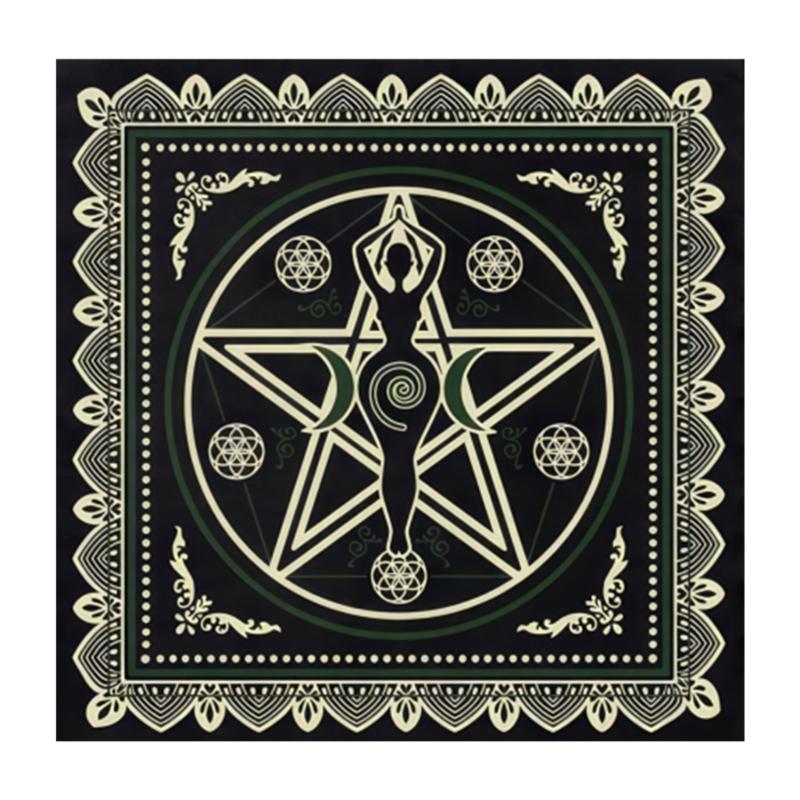 

Moonphase Pattern Tarot Card Tablecloth Altars Cloth Altars Cloth Divinations Card Table Cloth Tapestry Easy to Use 50x50cm