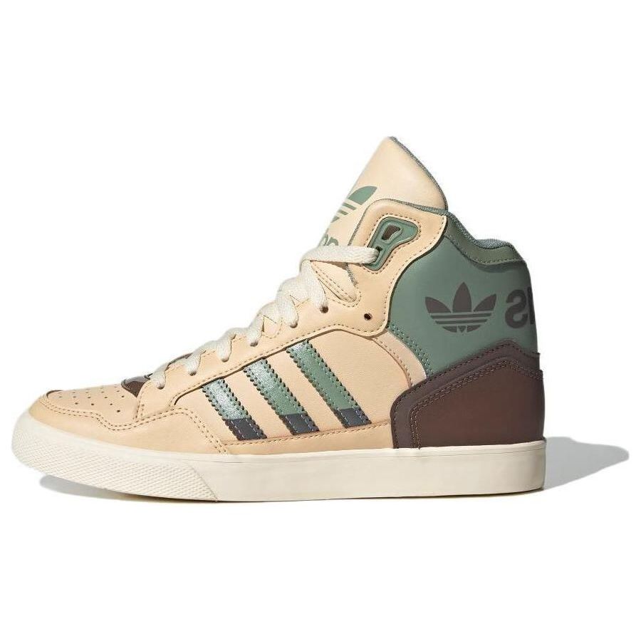 Adidas Originals Extaball Comfortable Durable High-Top Skate Shoes Unisex Sneakers Brown Green ID1132