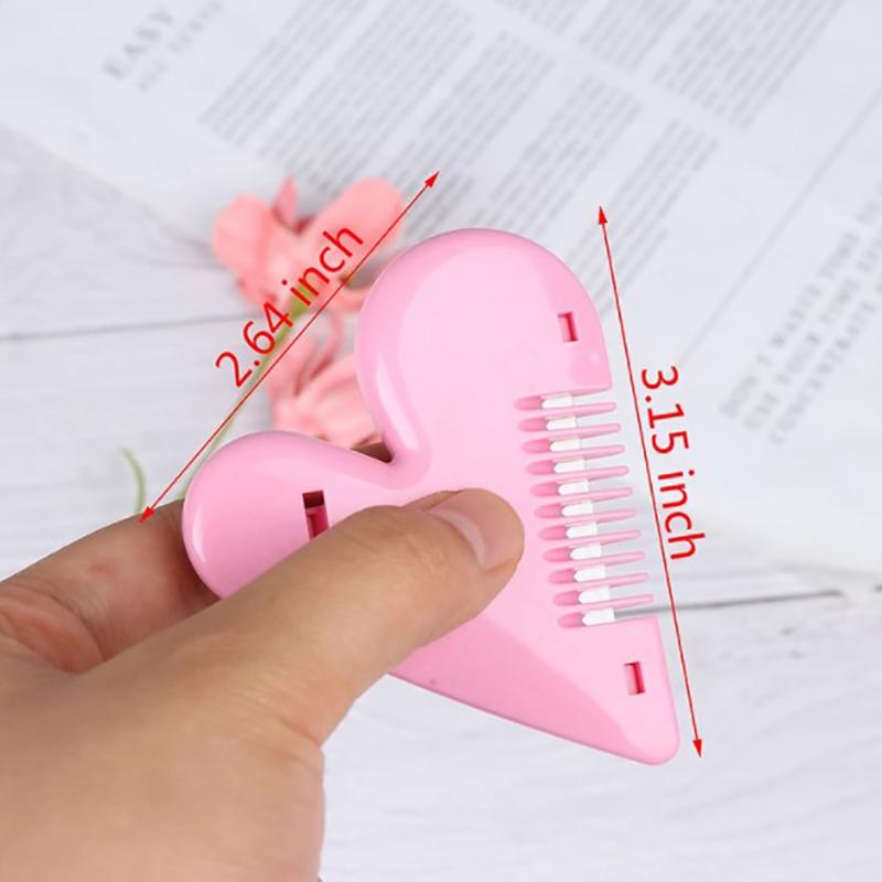 Pink Mini Hair Trimmer Love Heart Shape Hair Cutting Comb Body Hair Removal Pubic Hair Brushes With Blades