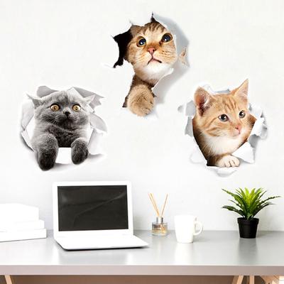Yousheng Lovely Cat Toilet Lid Wall Sticker Fashion Home Art