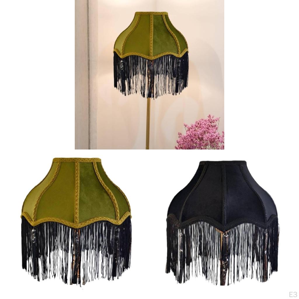 Lampshade, Elegant, Classic, Decorative And Retro, Adorned with Tassels, for Office, Bedside Table,