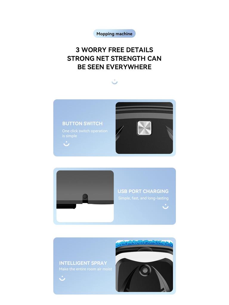 Cross-Border Robotic Vacuum: Automatic All-in-One Cleaner for Vacuuming, Sweeping, and Mopping - Intelligent, Multi-Function, and Compact.
