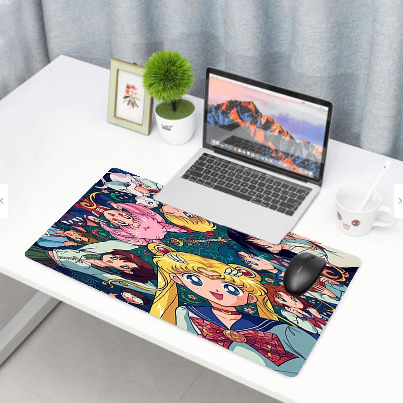Sailor Moon Print Mouse Pad, Anti‑Slip Desktop Keyboard Mat, for PC Laptop Gaming Working Daily Use, Cool Festival Surprise Gift