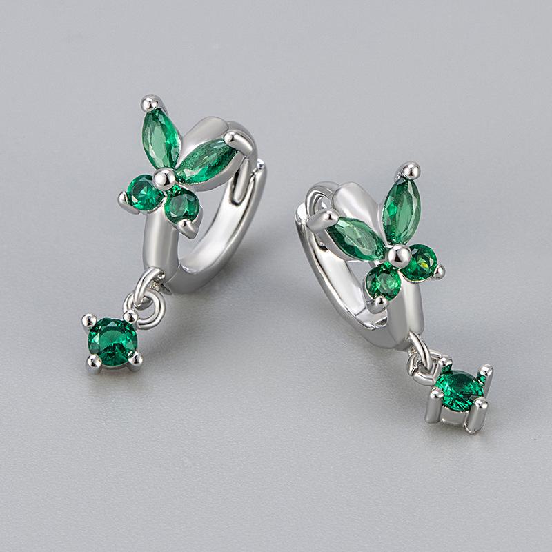 2024 Europäische & Amerikanische Zirkon Schmetterlingsohrringe - Bunt, High-End Design für Frauen