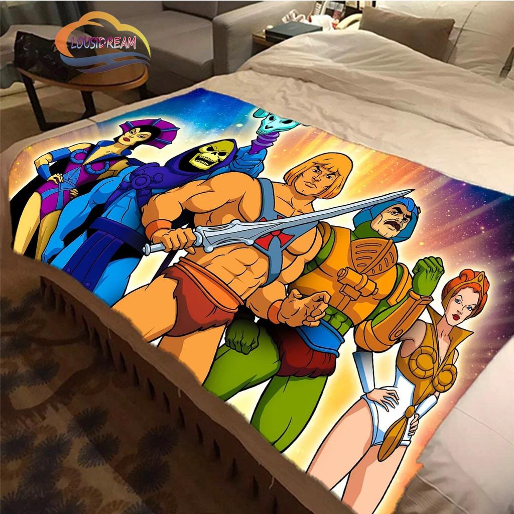 Cartoon Masters of the Universe Wool Blanket Jindian Animation Cashmere  Fashion  Portable Flannel Warm Camping