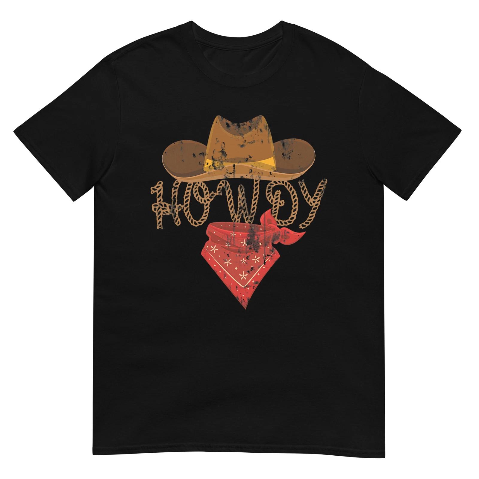 

Футболки в стиле вестерн-ковбой Howdy - Классический крой, Короткий рукав, Черный M