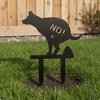 No Dog Waste Yard Sign Animal Shape Metal Eye Catching for Garden, Door
