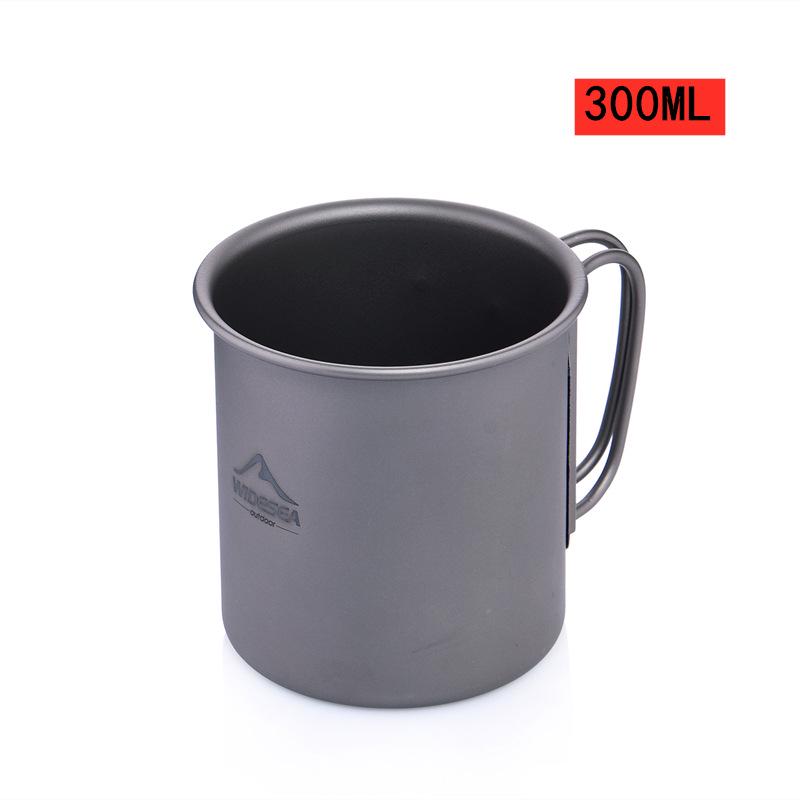Widesea Lightweight Titanium Camping Cup with Lid - Portable and Easy to Store Tableware
