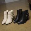 Botine Chelsea noi cu toc înalt, botine scurte pentru femei, toc gros, vârf ascuțit, botine scurte subțiate pentru gleznă, cizme Martin