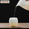 70ml Ice Seed Sheep Fat Jade White Porcelain Tea Cup Egg Shaped Master Cup Personal Tea Bowl Mugs Chazhan Kung Fu Teaset Gift