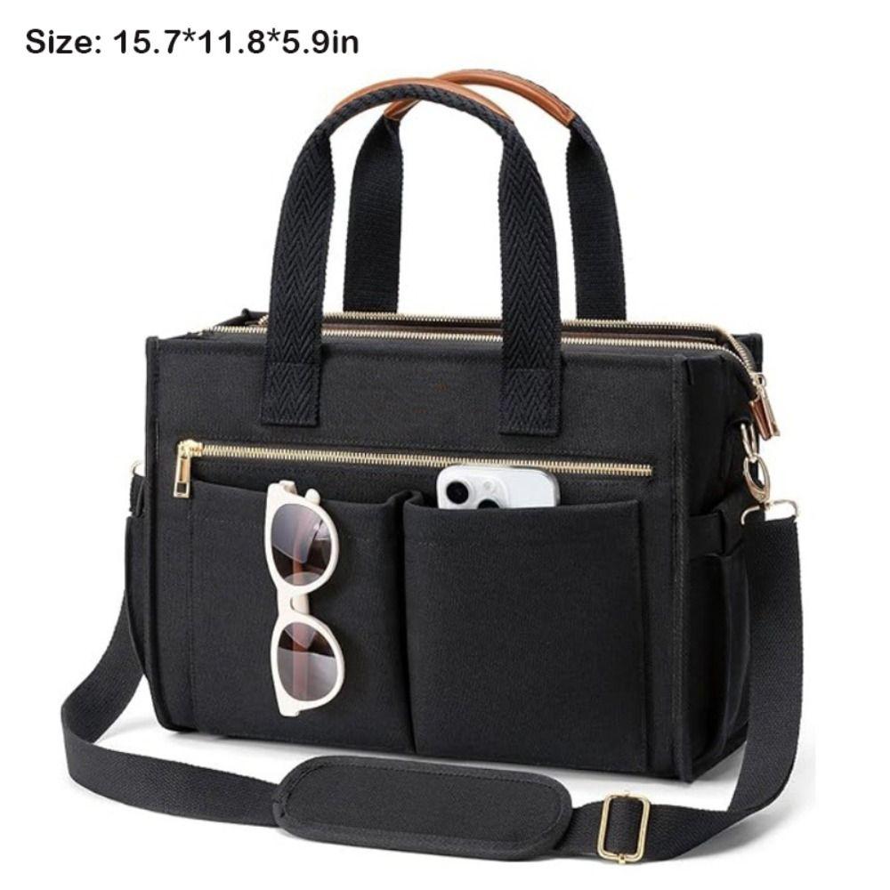 Neue 15-Taschen Canvas-Tragetasche Große Reißverschluss Umhängetasche Verstellbarer Riemen Bibel-Tasche Arbeitstasche Für Frauen