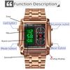 Skmei Three Time Zones Men's Digital Sport's Watches LED Waterproof Chronograph Quartz Wristwatch Male Alarm Clock