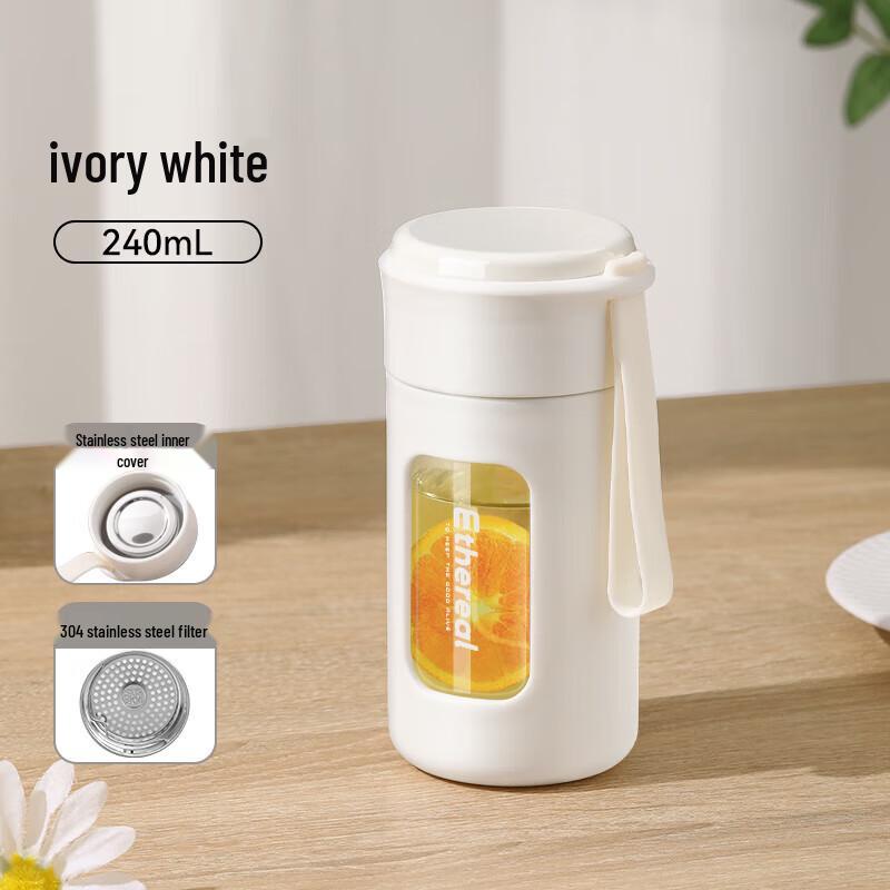 FUGUANG Heat-Resistant Portable Glass Water Bottle