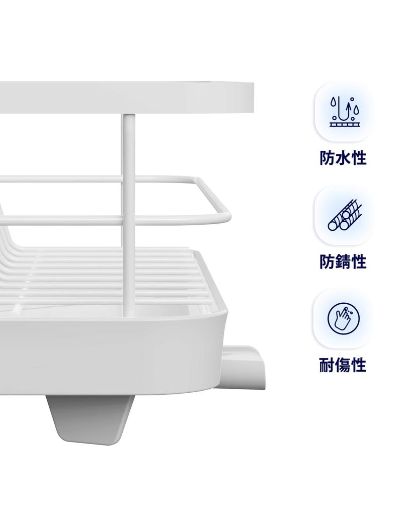 Kitsure Dish Drainer Dish Drainer with Cutlery Dish Drying Deep X White - Space-Saving Box, Rack, 30.5cm 39.6cm Wide,
