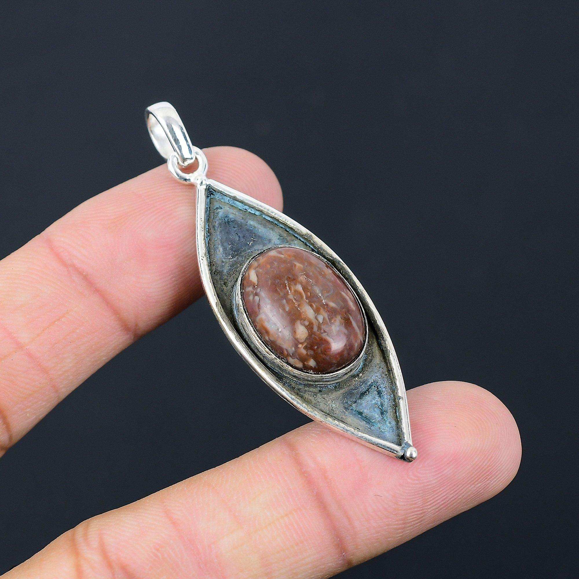 Mothers day Sale Rainbow Jasper Gemstone Sister Pendant Jewelry Sterling Silver