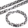 New Fashionable and Atmospheric and Personalized Motorcycle Chain Black Three Color Bracelet Necklace Set Decorations
