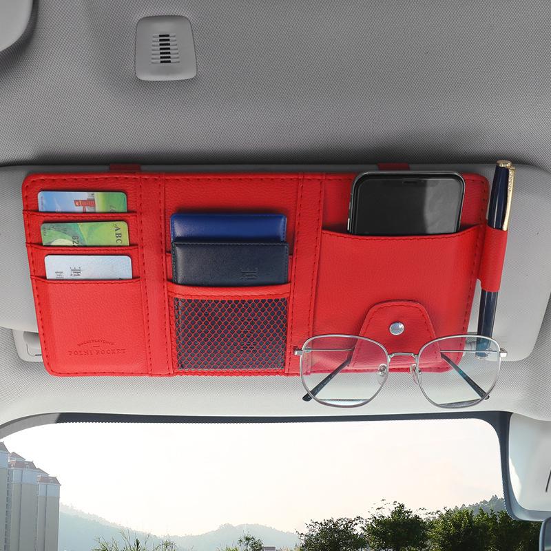 Multi-Function Car Visor Organizer: Glasses, Card, and ID Clip Holder