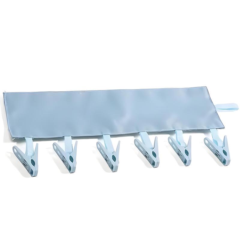 

Detachable and Adhesive Multi-Clamp Hanging Rack - Portable Travel Use - Ideal for Hanging Underwear, Tights and Socks 1 PCS синий